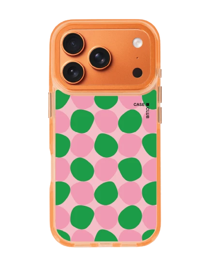 iphone 17 pro clear orange magsafe dark green stack polka dots