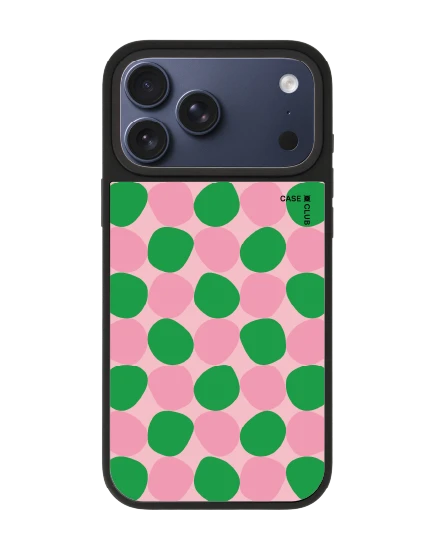 เคสกระจก iphone 17 pro max matte magsafe ลาย dot จุดสีเขียวชมพู