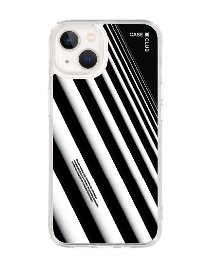 เคสใส iphone 13 magsafe เส้นเฉียงสีขาวดำ