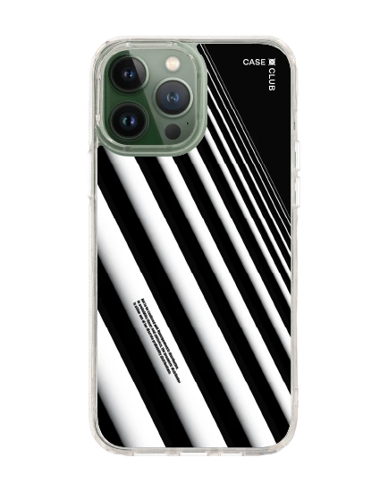 เคสใส iphone 13 pro max เส้นเฉียงสีขาวดำ