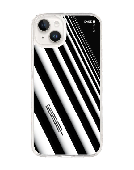 เคสใส iphone 14 plus เส้นเฉียงสีขาวดำ