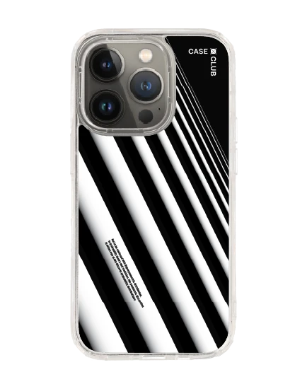 เคสใส iphone 14 pro magsafe เส้นเฉียงสีขาวดำ