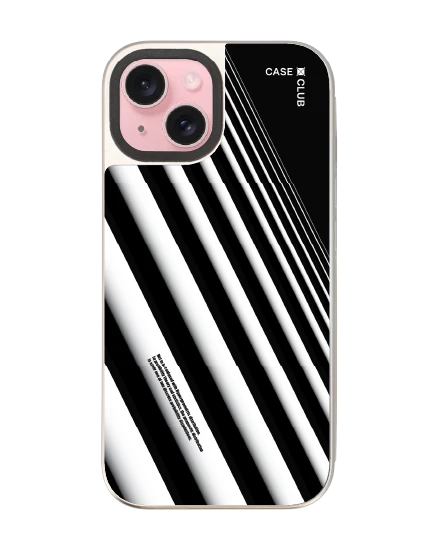 เคสกระจก iphone 15 magsafe เส้นเฉียงสีขาวดำ