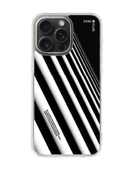 เคสใส iphone 15 pro max magsafe เส้นเฉียงสีขาวดำ