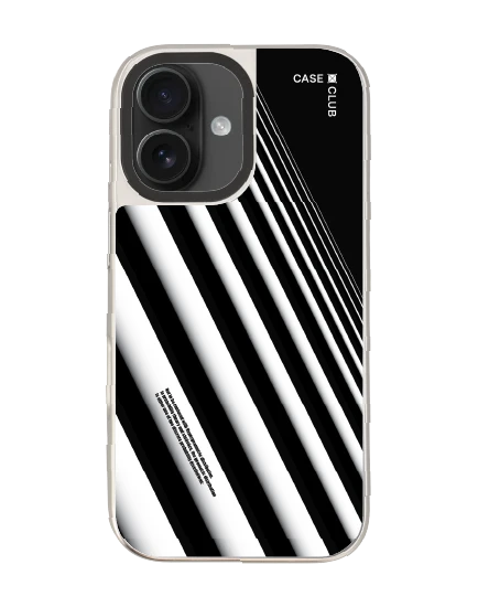 เคสกระจก iphone 16 magsafe เส้นเฉียงสีขาวดำ