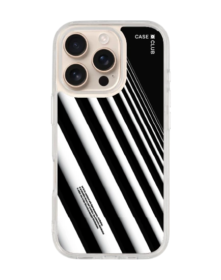 เคสใส iphone 16 pro magsafe เส้นเฉียงสีขาวดำ