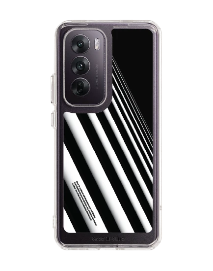 oppo reno 12 clear case diagonal white stripes