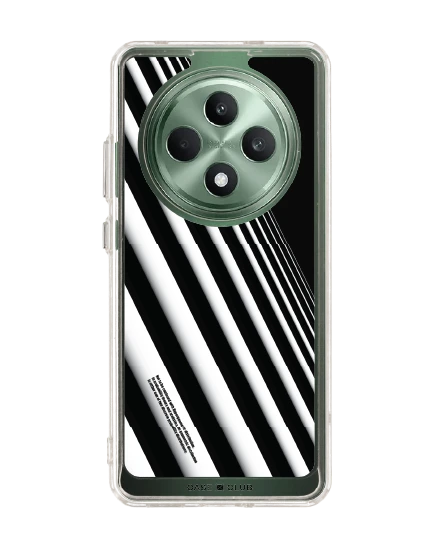 oppo reno 12f clear case diagonal white stripes