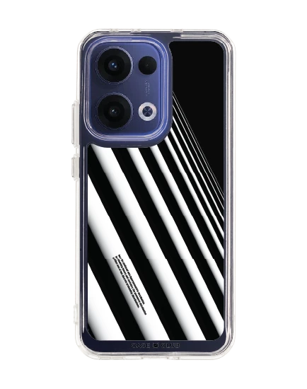 oppo reno 13 clear case diagonal white stripes