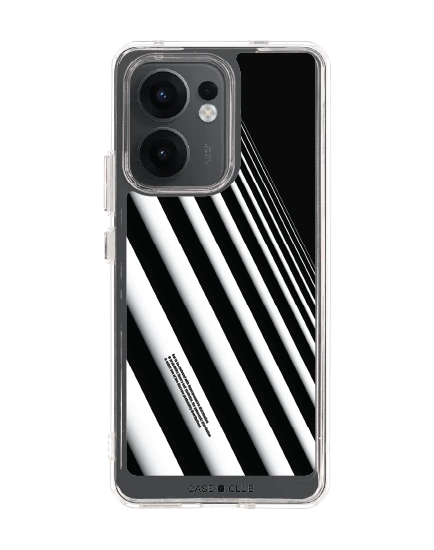 oppo reno 13f clear case diagonal white stripes