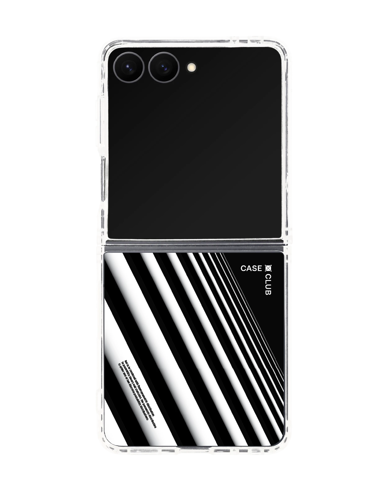 samsung galaxy z flip 8 clear magsafe diagonal white stripes