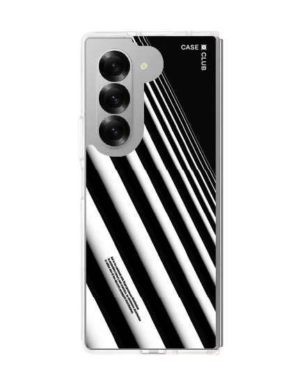 samsung galaxy z fold 6 clear case diagonal white stripes