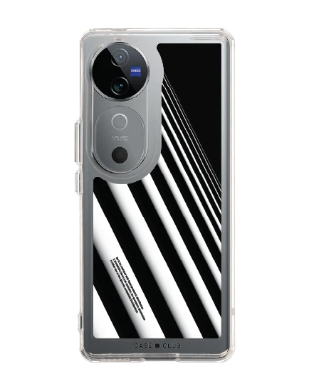 เคสใส vivo v40 5g เส้นเฉียงสีขาวดำ