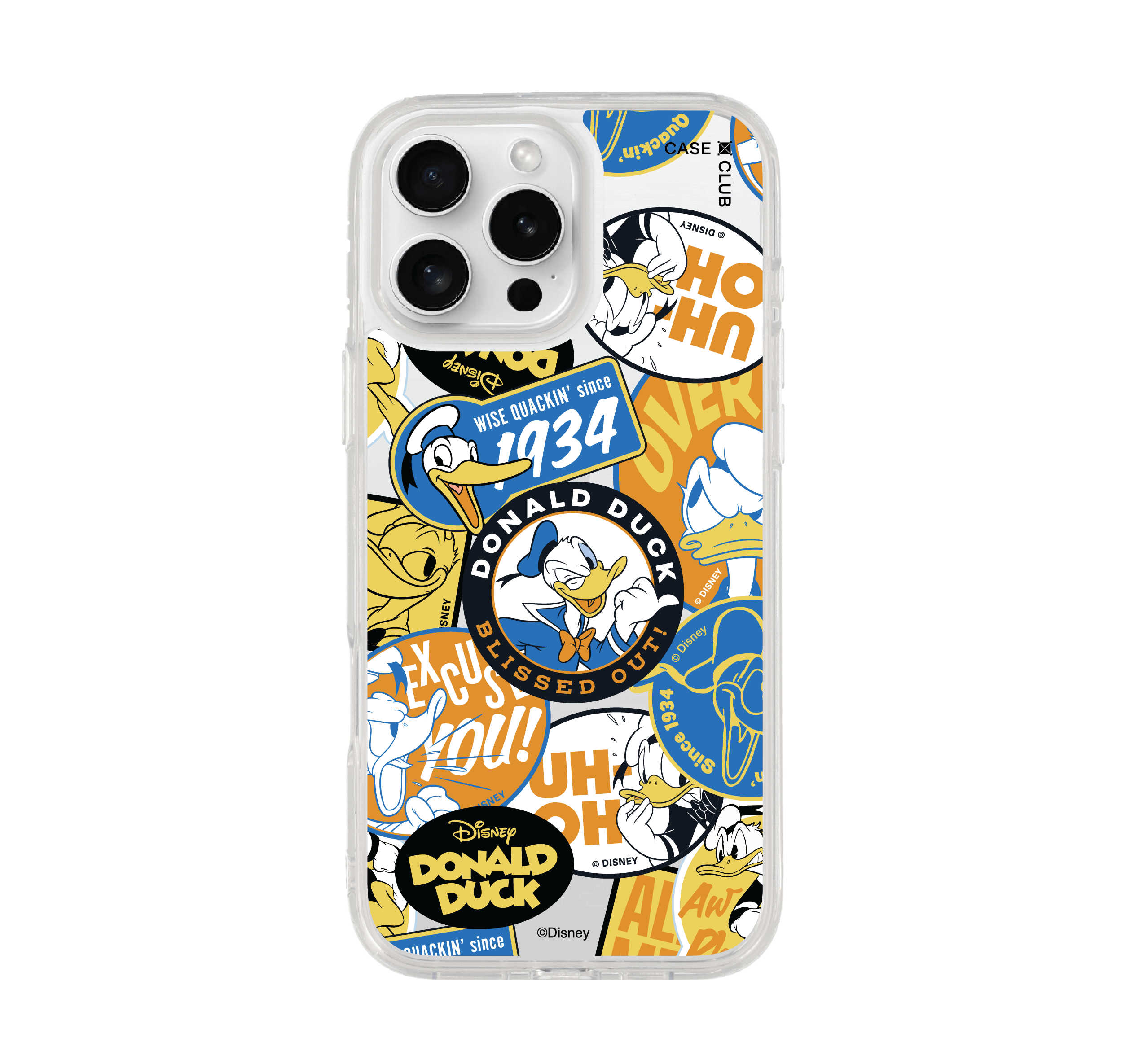 iPhone 16 Pro Max Clear Case Donald Duck Badge
