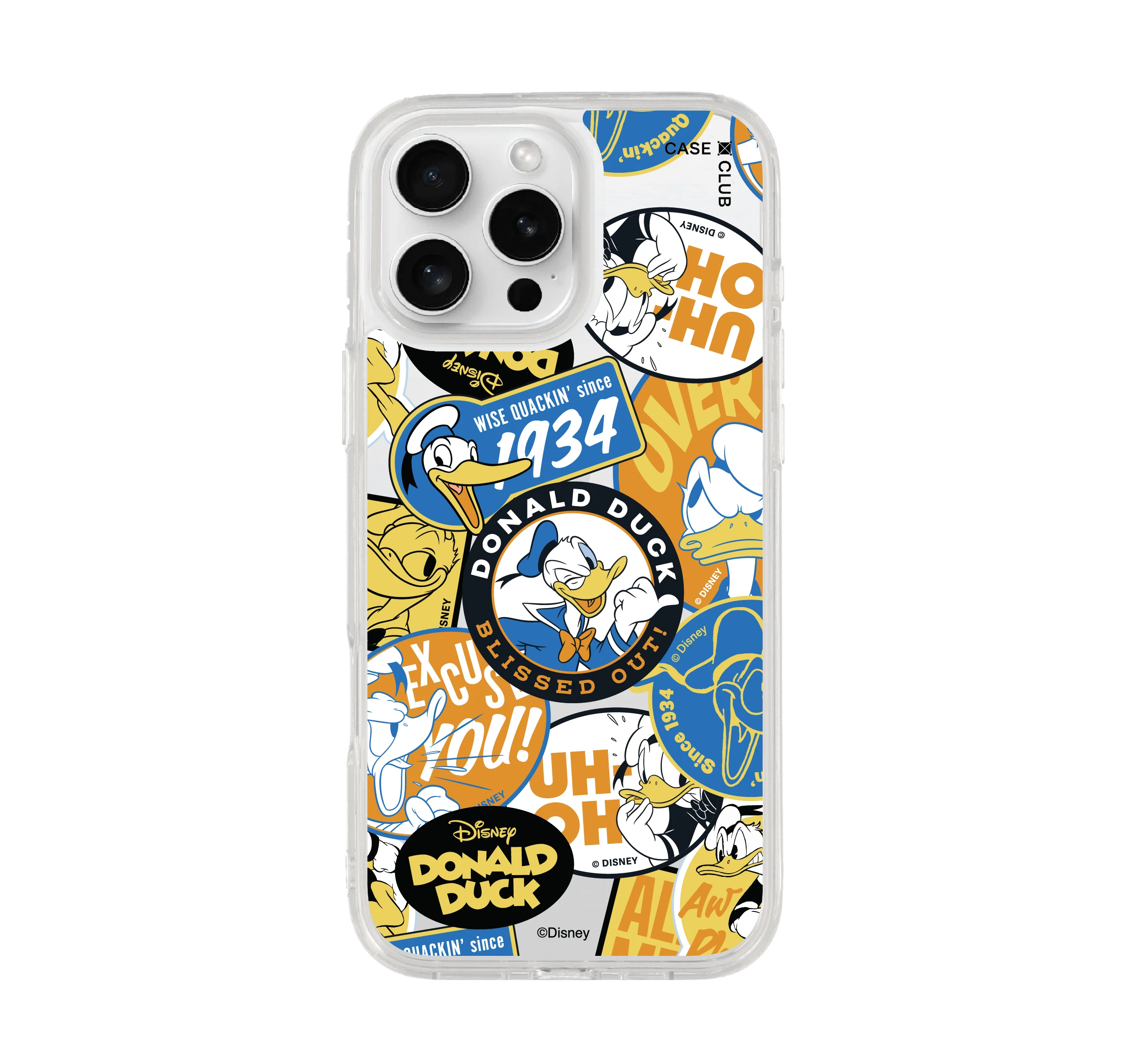 เคสใส iphone 16 pro max donald duck ดีไซน์ลายป้าย