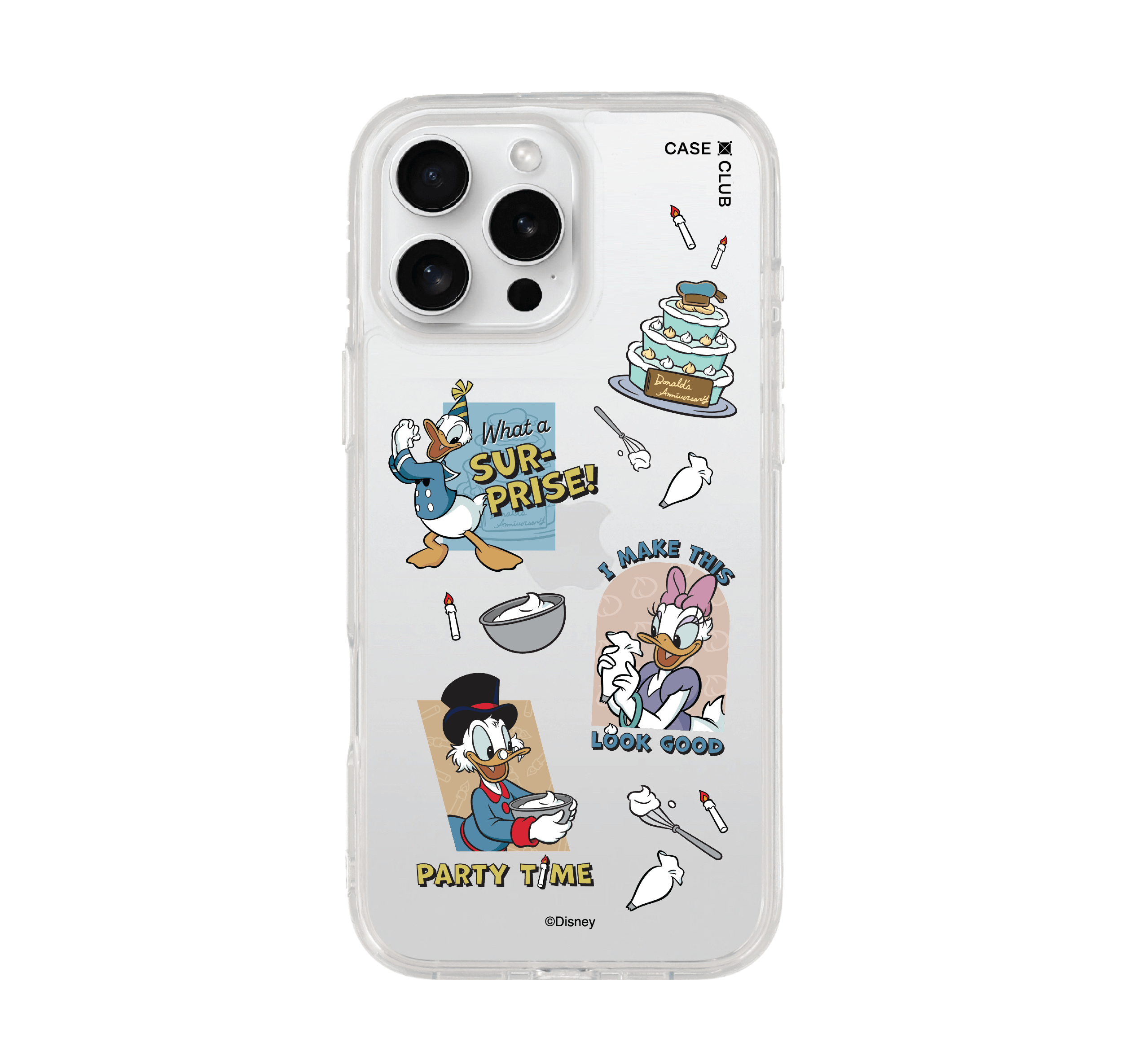 iPhone 16 Pro Max Clear Case Donald Duck Cake