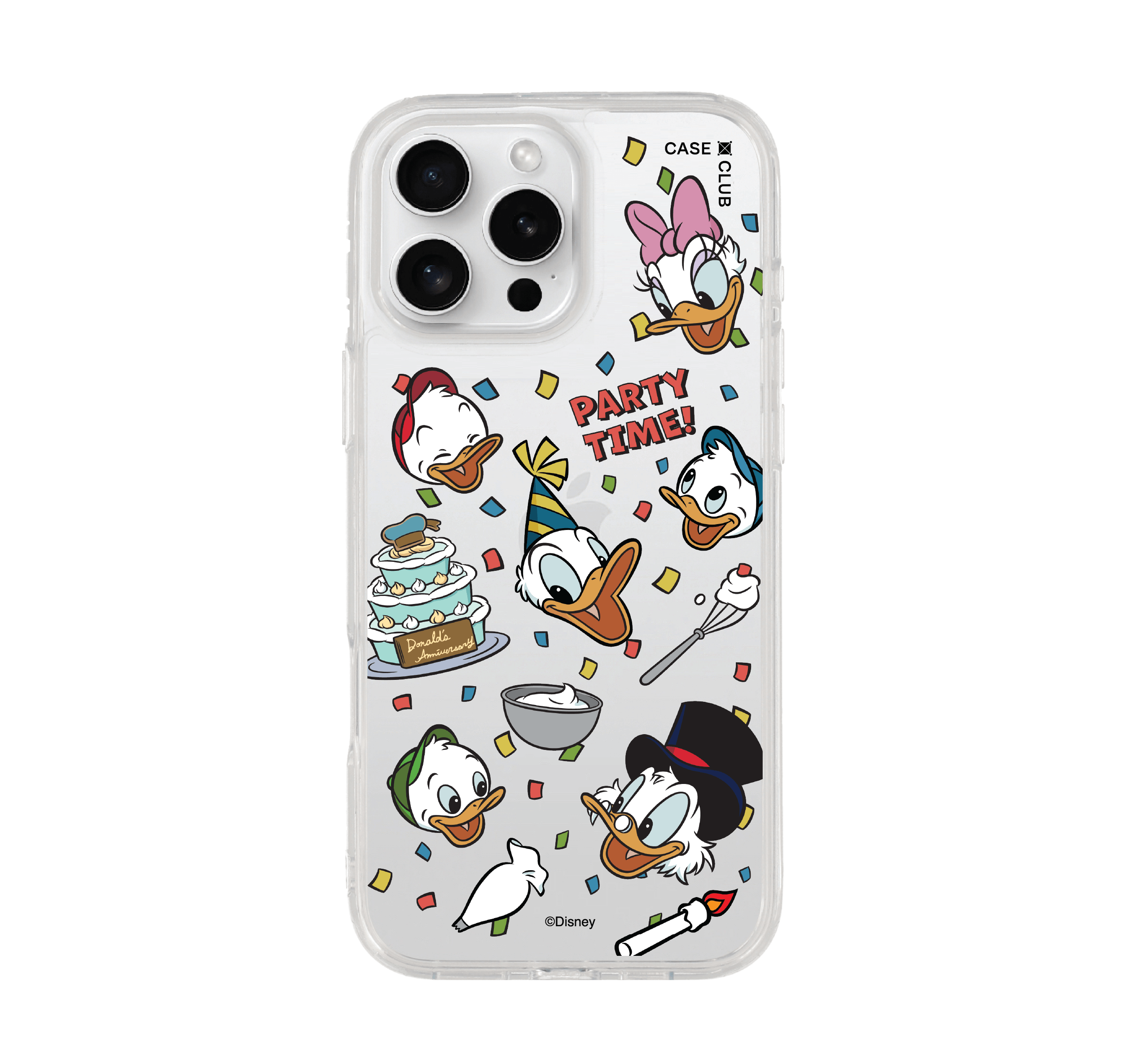 iPhone 16 Pro Max Clear Case Donald Duck Party