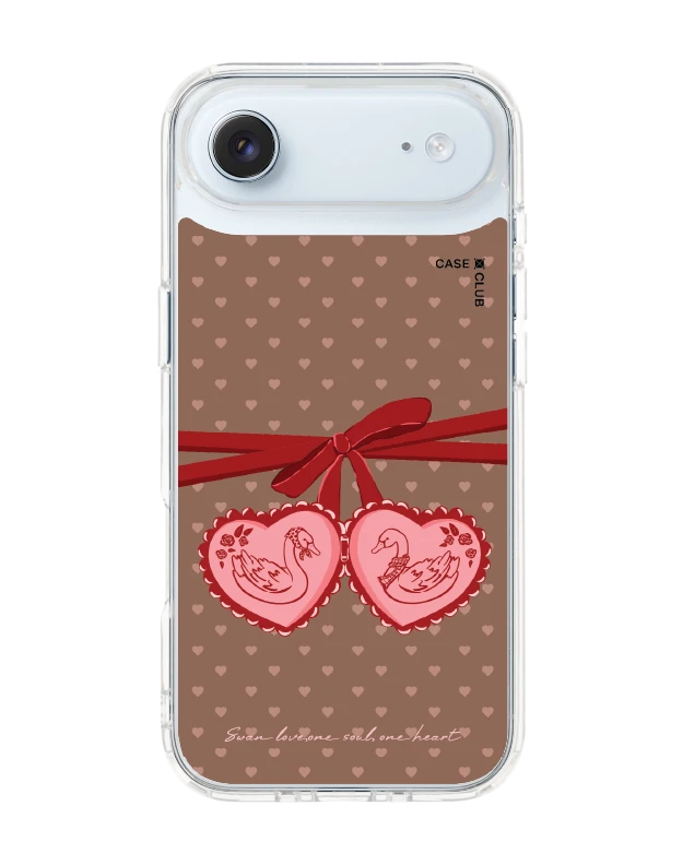 iphone air clear double heart cherry ribbon
