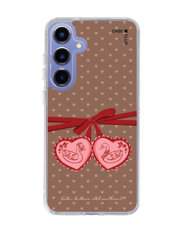 samsung galaxy s25 plus clear magsafe double heart cherry ribbon