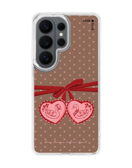 samsung galaxy s26 ultra clear magsafe double heart cherry ribbon