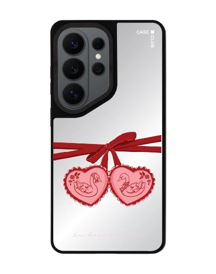 samsung s26 ultra matte mirror magsafe double heart cherry ribbon