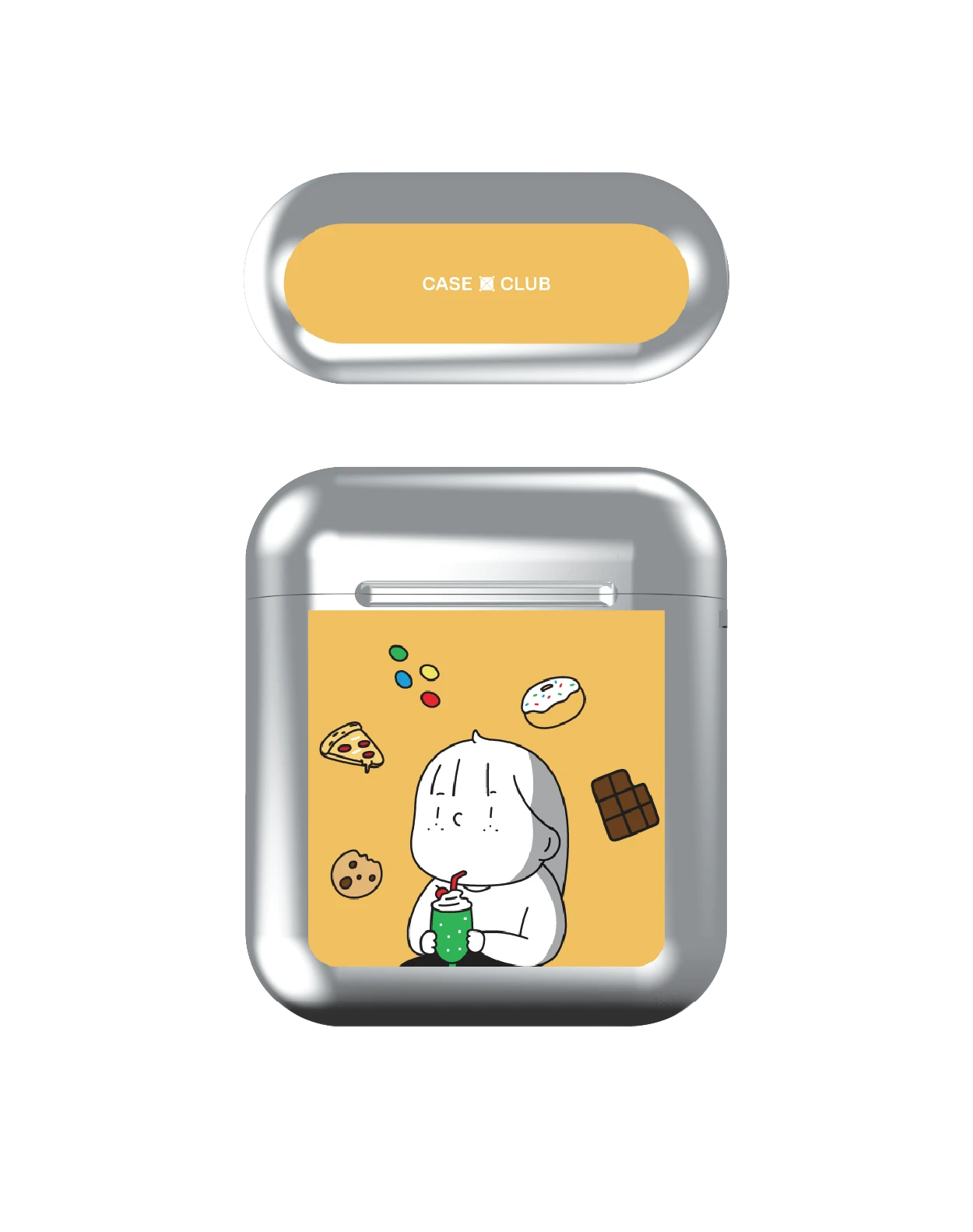 เคสสีเงิน airpods รุ่น 1/2 ease around ติดหวาน