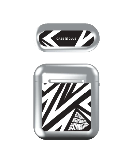 airpods (1/2 gen) silver case electric zigzag