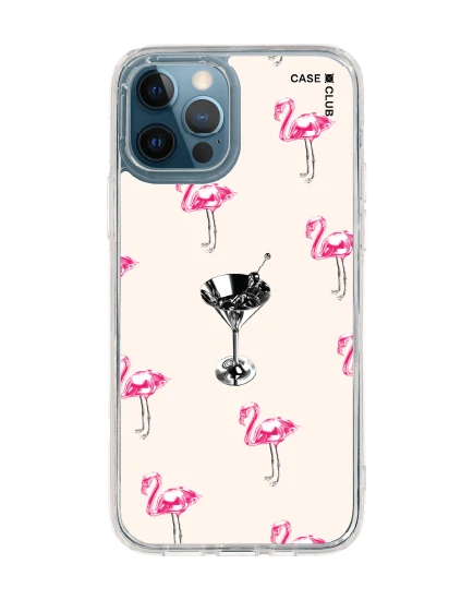 iphone 12/12 pro clear case flamingo shuffle