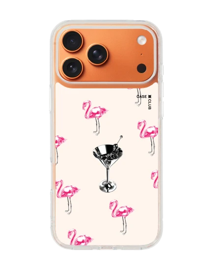 เคสใส iphone 17 pro max magsafe ฟลามิงโกชัฟเฟิลเมทัลลิก