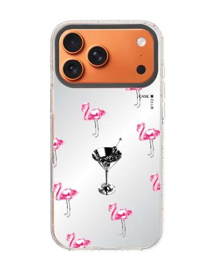 เคสกระจกใส iphone 17 pro max mirror magsafe ฟลามิงโกชัฟเฟิลเมทัลลิก
