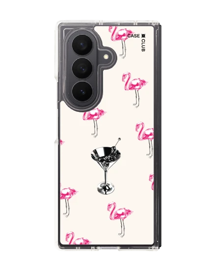 เคสใส samsung galaxy z fold 7 magsafe ฟลามิงโกชัฟเฟิลเมทัลลิก