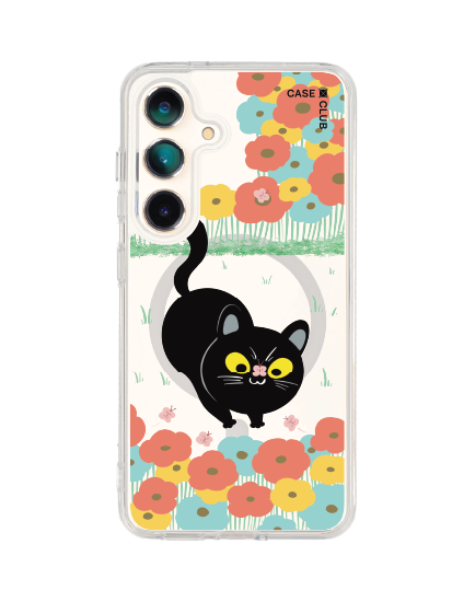 เคสใส samsung galaxy s25 magsafe ทุ่งดอกไม้ของแมวดำ