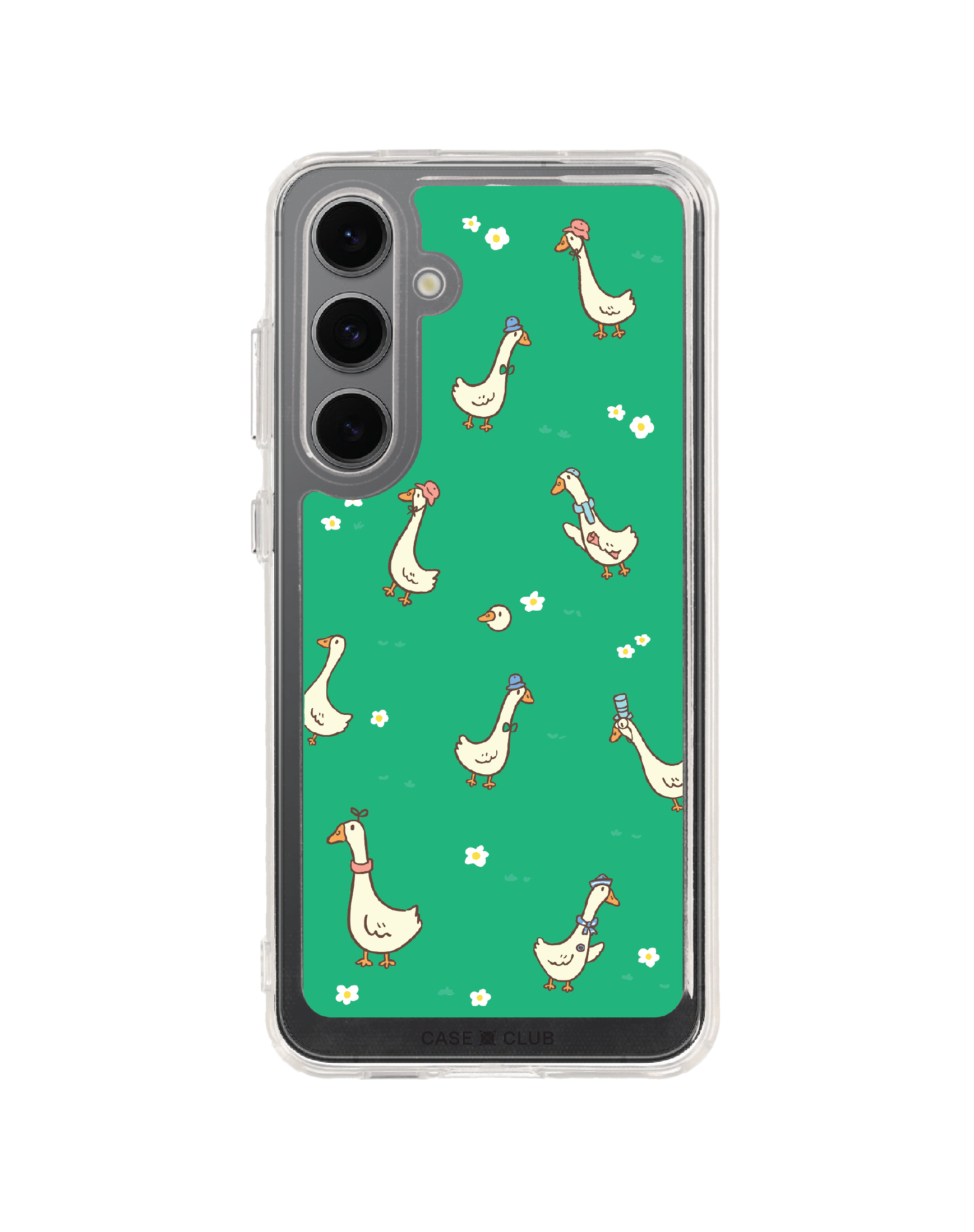Samsung Galaxy S24 FE Clear Case Flower Duck Pattern