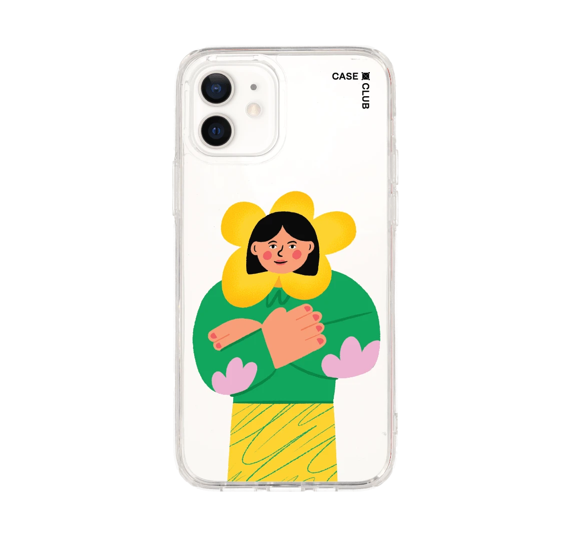 iphone 12/12 pro clear case flower girl
