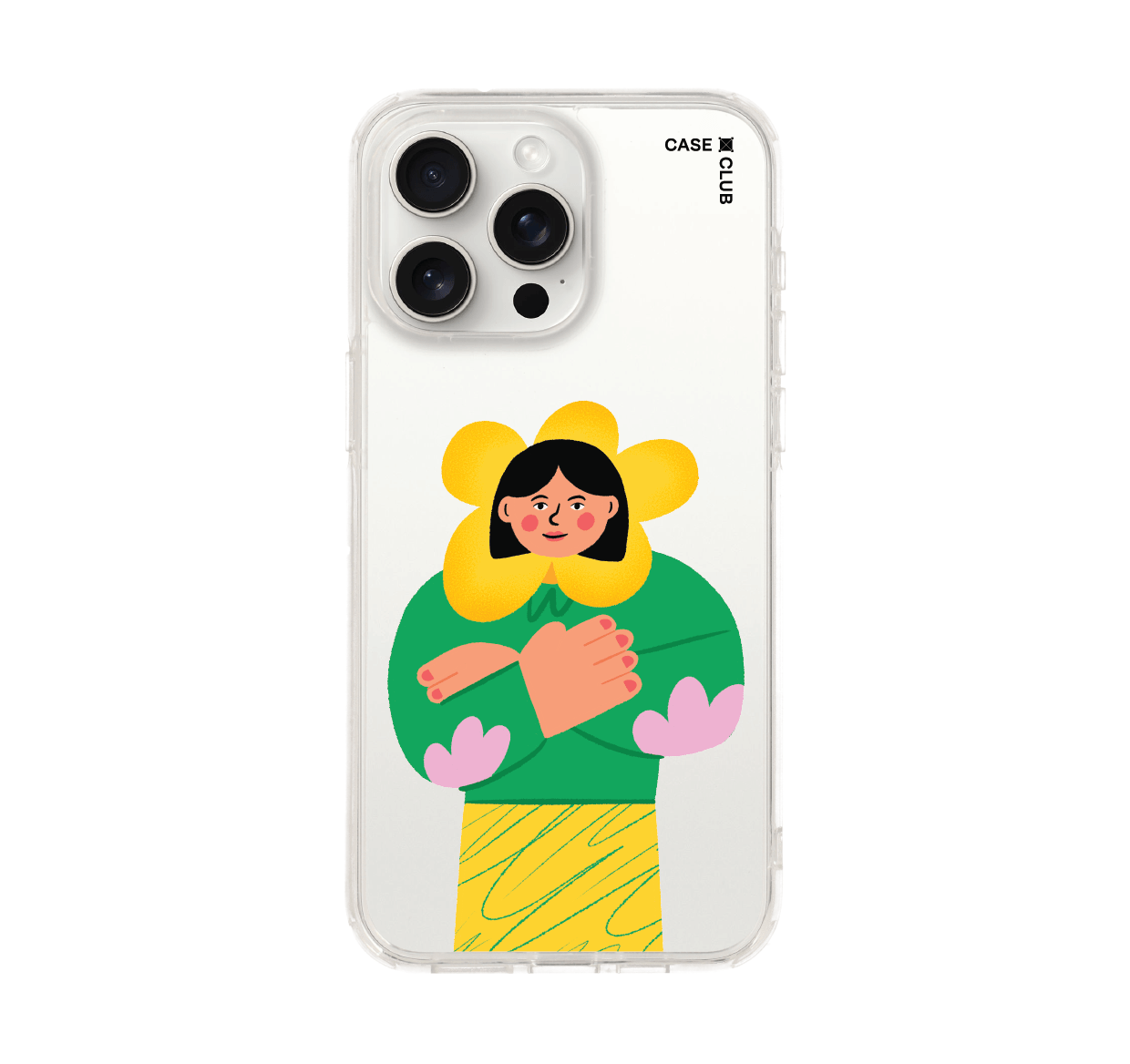iphone 15 pro max clear case flower girl