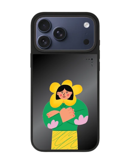 เคสกระจก iphone 17 pro max matte magsafe สาวน้อยแห่งดอกไม้