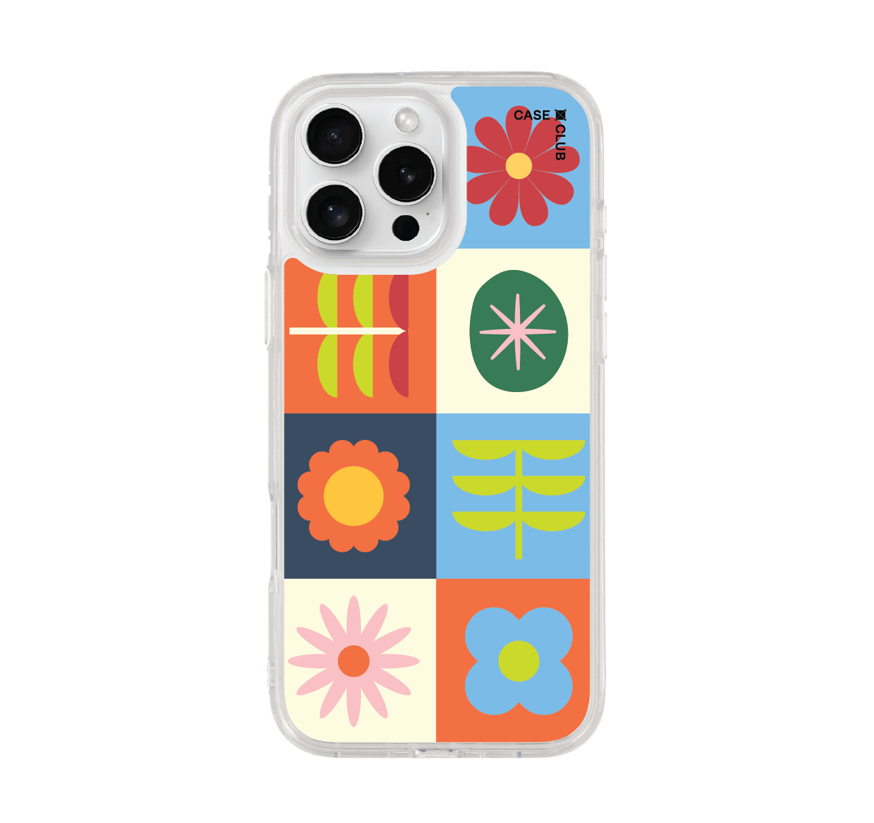 เคสใส iPhone 16 Pro Max ตารางดอกไม้