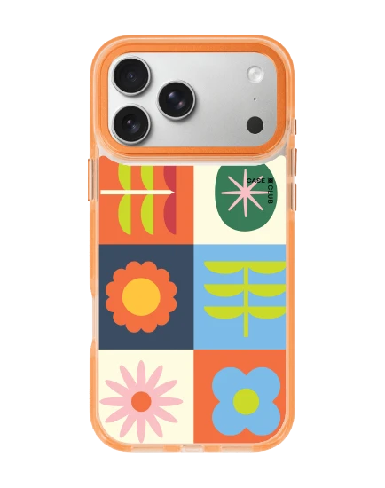 iphone 17 pro max clear orange magsafe flower grid
