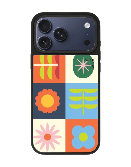 เคสกระจก iphone 17 pro max matte magsafe ตารางดอกไม้มินิมอล