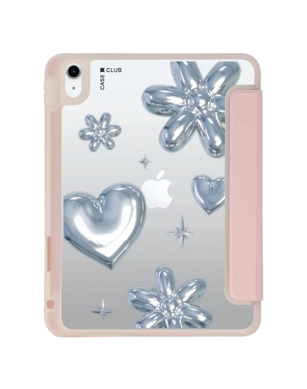 เคสใส ipad gen 10th/11th 2025 สีชมพู ลูกโป่งดอกไม้