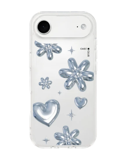 iphone air clear flower & heart metallic balloons