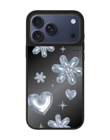 iphone 17 pro max matte mirror magsafe flower & heart metallic balloons