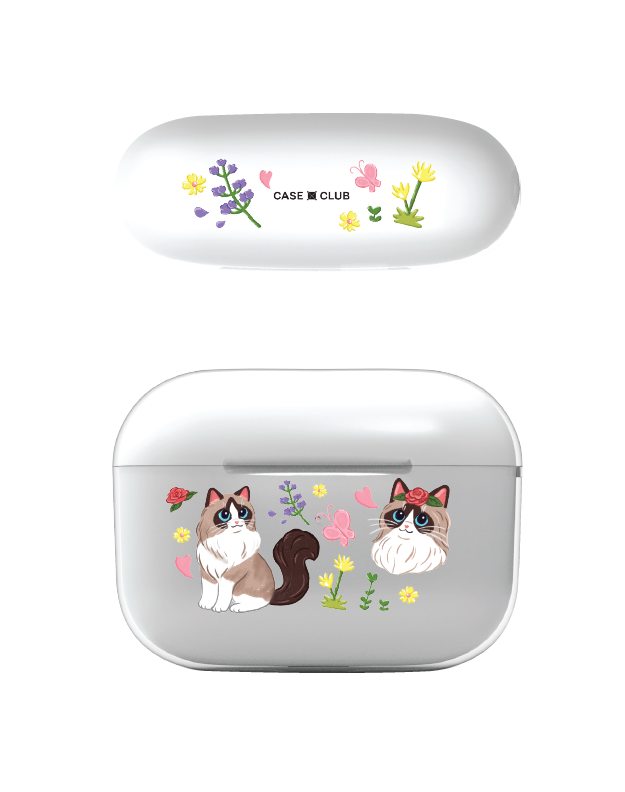 เคสใส airpods pro 2 แร็กดอลล์กับดอกไม้แสนสวย