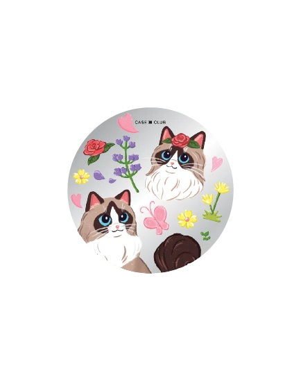 ป็อปกริปกระจก แร็กดอลล์กับดอกไม้แสนสวย