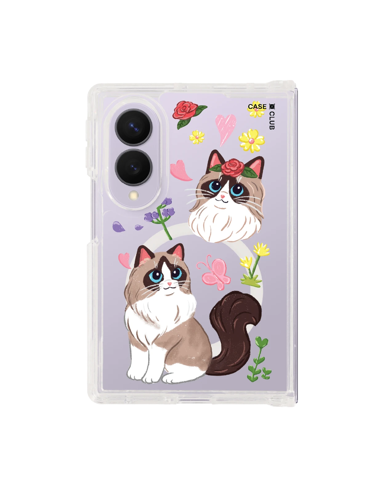 samsung galaxy z fold 8 clear magsafe flower ragdoll cat