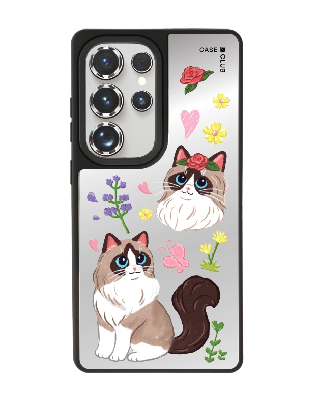 samsung s25 ultra matte mirror magsafe flower ragdoll cat