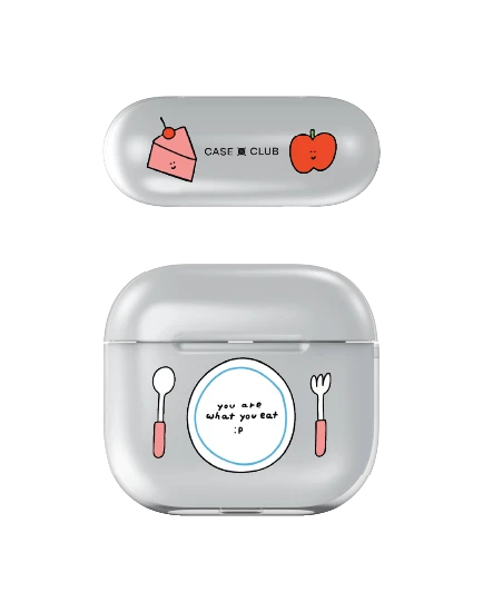 airpods 4 clear case fluffy bunny foodie