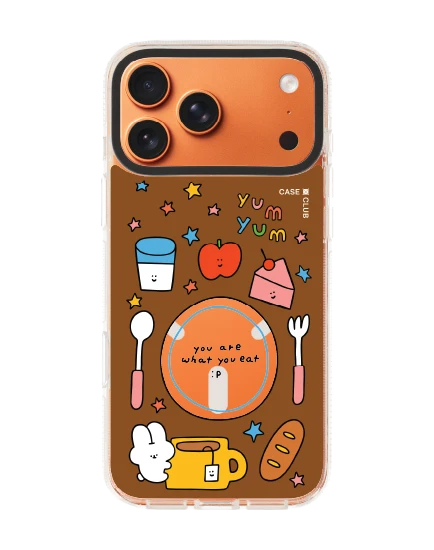 iphone 17 pro max clear case magsafe shield fluffy bunny foodie