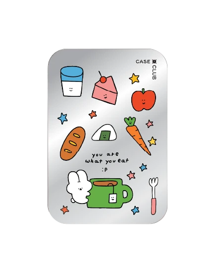 ที่เก็บบัตร magsafe แบบกระจกมีขาตั้งในตัว fluffy bunny foodie