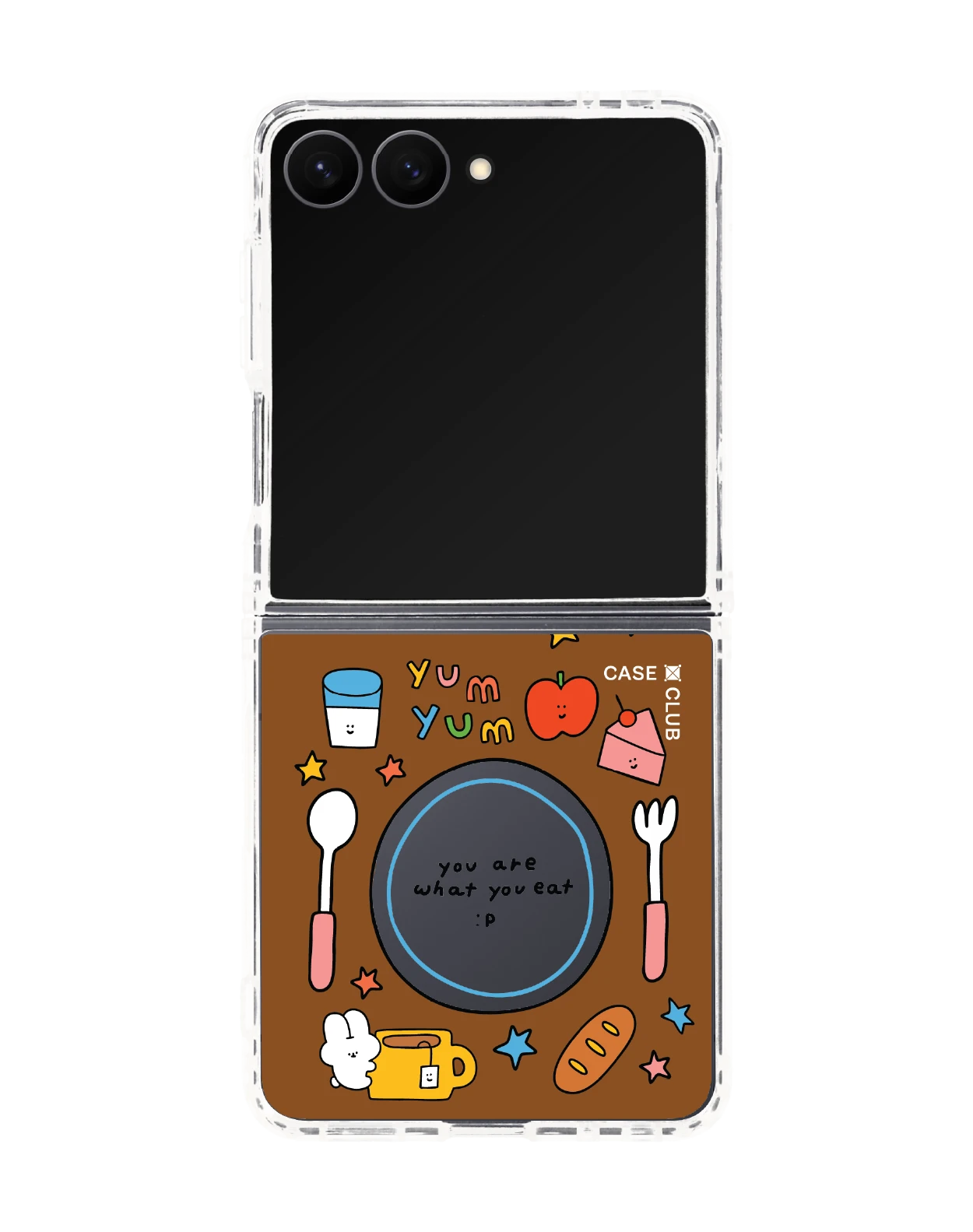 samsung galaxy z flip 8 clear magsafe fluffy bunny foodie